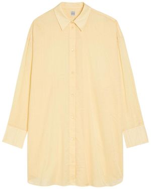 TOTEME Logo-Monogrammed Cotton-Blend Shirt - Natural