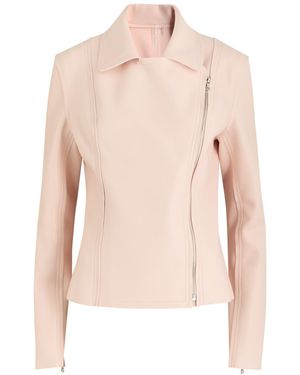 Norma Kamali Gang Paneled Faux Leather Jacket - Pink