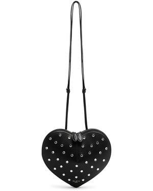 Alaïa Alaïa Le Coeur Embellished Leather Cross-body Bag - Black