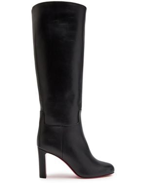 Christian Louboutin Loo Botta 85 Leather Knee-High Boots - Black
