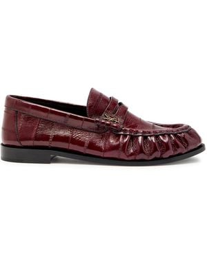 Saint Laurent Le Loafer 15 Glossed Leather Loafers - Red