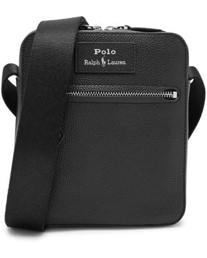 Polo Ralph Lauren Logo Pebbled Leather Cross-Body Bag - Black