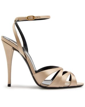 Saint Laurent Touze 110 Satin Sandals - Metallic