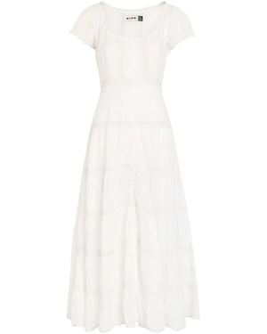 RIXO London Jaclyn Broderie Anglaise Cotton Midi Dress - White