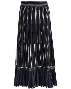 Jonathan Simkhai Emerie Striped-Intarsia Knitted Midi Skirt - Black