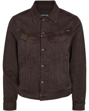 Tom Ford Patch Pocket Denim Jacket - Brown