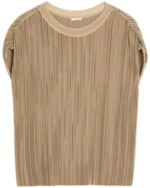 JOSEPH Cedre Pleated Satin Top - Natural