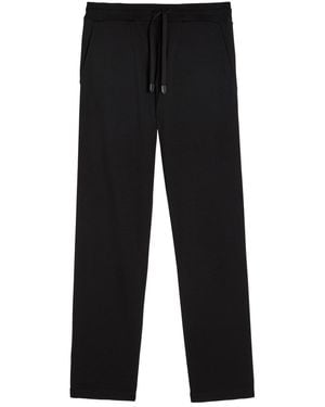 Canali Pipe-Trimmed Straight-Leg Wool Track Pants - Black