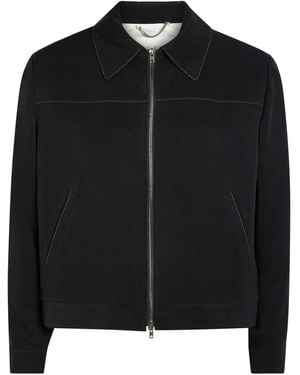 Second Layer Herman Contrast-Stitch Twill Jacket - Black