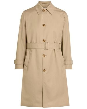 Lardini Belted Woven Trench Coat - Natural