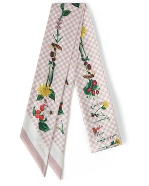 Mulberry Printed Skinny Scarf - White
