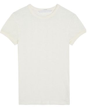 Mother The Itty Bitty Ringer Ribbed Cotton T-Shirt - White