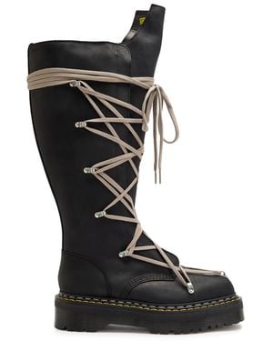 Rick Owens X Dr. Martens Pentalace Quad Leather Boots - Black