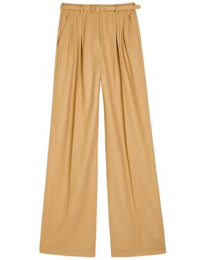 Gabriela Hearst Vargas Herringbone Cashmere And Silk-Blend Trousers - Natural