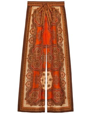Zimmermann Mohan Wide-Leg Silk Pants - Orange