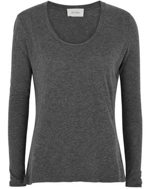 American Vintage Jacksonville Slubbed Cotton-Blend Top - Gray