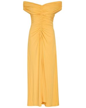 Jonathan Simkhai Sheyda Draped Stretch-Jersey Midi Dress - Yellow