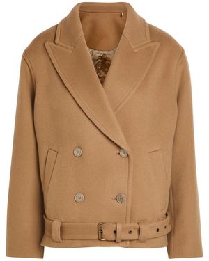 Isabel Marant Warna Belted Wool And Cashmere-Blend Jacket - Brown