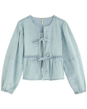 Free People Brunch Babe Blouse - Blue