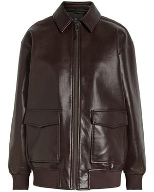 Anine Bing Kelanie Leather-Blend Jacket - Brown