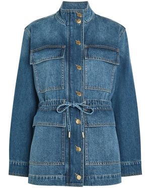 Veronica Beard Truman Drawstring Denim Jacket - Blue
