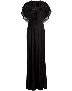 Chloé Cape-Effect Silk Gown - Black