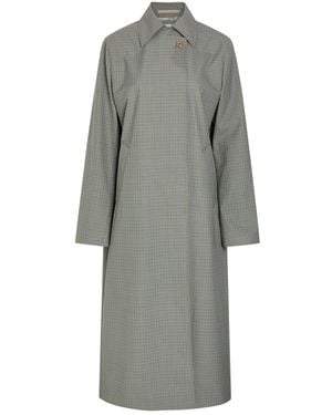 Our Legacy Capital Checked Woven Trench Coat - Gray