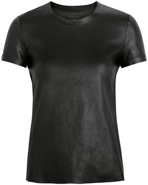 Stouls 05 Stretch-Leather T-Shirt - Black