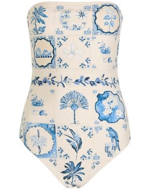 Agua Bendita Illusion Printed Swimsuit - White