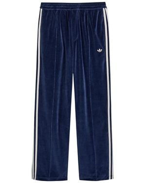 Wales Bonner Adidas X Straight-Leg Velour Track Trousers - Blue