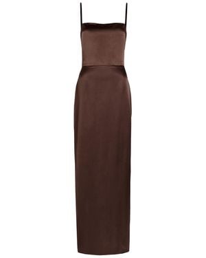 Reformation Frankie Silk Maxi Dress - Brown