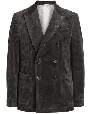 Oliver Spencer Double-Breasted Corduroy Blazer - Black