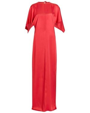 Stella McCartney Draped Satin-Crepe Maxi Dress - Red
