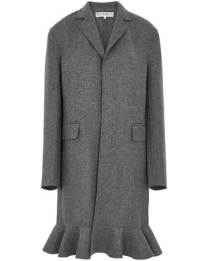 JW Anderson Ruffle-trimmed Wool-blend Coat - Grey