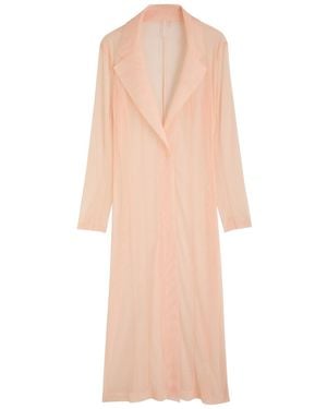 Norma Kamali Single-Breasted Mesh Coat - Pink