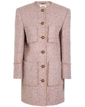 Chloé Tweed Coat - Pink