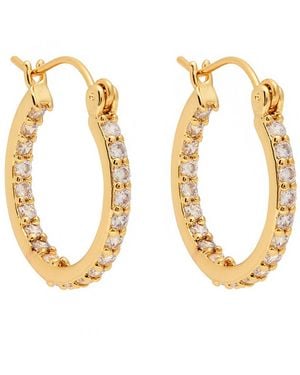 Crystal Haze Jewelry Mini Serena 18Kt-Plated Hoop Earrings - Metallic