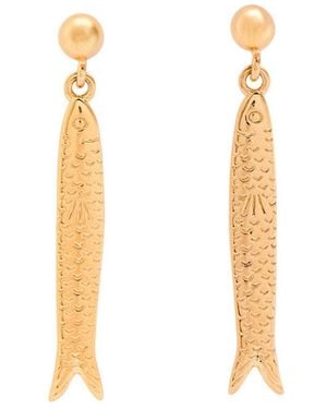 Anni Lu Hippie Fish 18Kt-Plated Drop Earrings - White