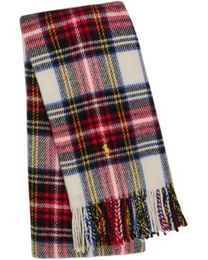 Polo Ralph Lauren Plaid Brushed Wool Scarf - Red