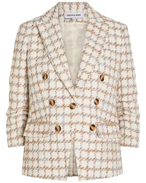 Veronica Beard Ryland Checked Tweed Jacket - Natural