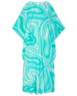 PUCCI Printed Cotton Kaftan - Blue