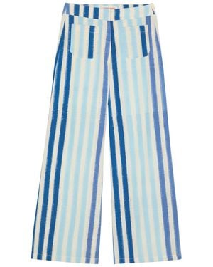 Emporio Sirenuse Adele Striped Wide-Leg Trousers - Blue