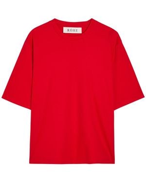 Rohe Cotton And Silk-Blend T-Shirt - Red
