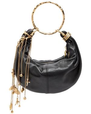 Chloé Bracelet Loop Chain Leather Top Handle Bag - Gray