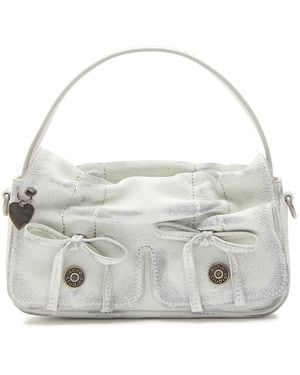 Acne Studios Multipocket Micro Vintage Grained-Leather Top Handle Bag - Grey