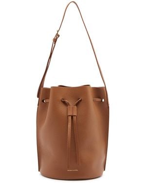 Mansur Gavriel Champagne Leather Bucket Bag - Brown