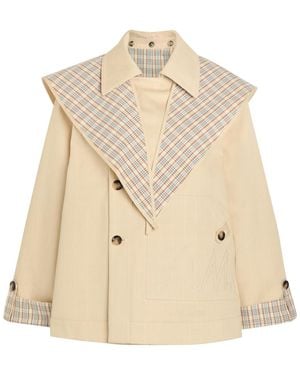 Damson Madder Jerry Reversible Cropped Cotton Trench Coat - Natural