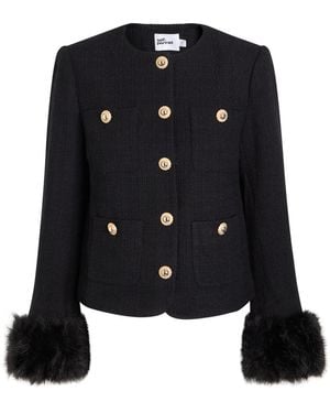 Self-Portrait Tweed Jacket - Black