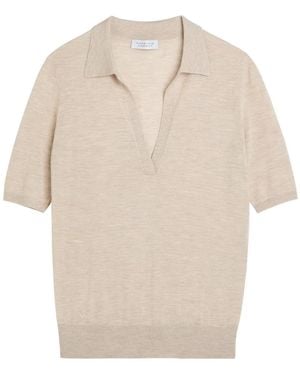 Gabriela Hearst Frank Cashmere And Silk-Blend Polo Top - Natural