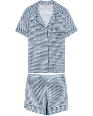 Eberjey Gisele Printed Jersey Pyjama Set - Blue
